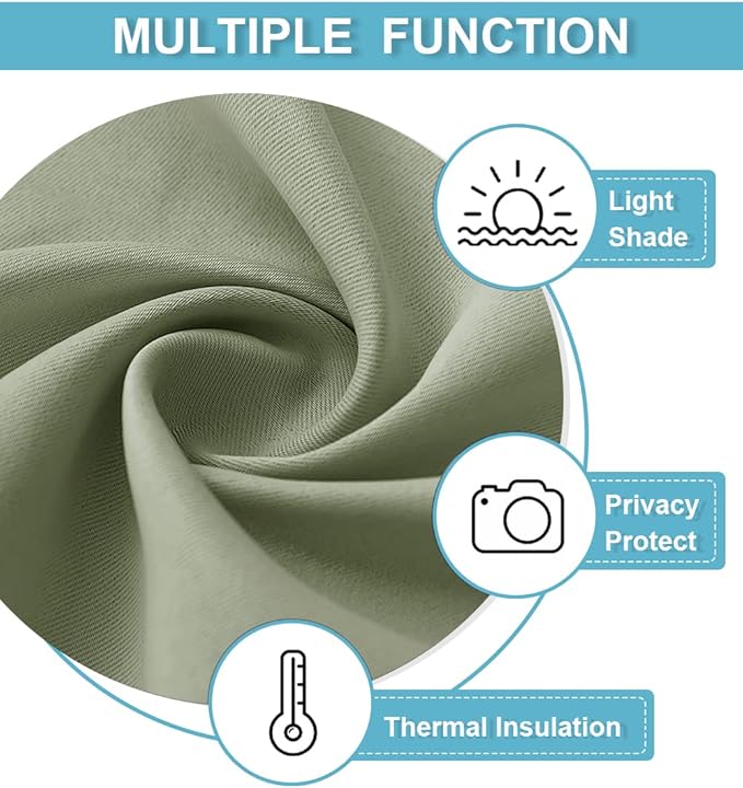 RYB HOME Room Darkening Kitchen Curtains 45 inch Length, Durable Privacy Window - Image 6