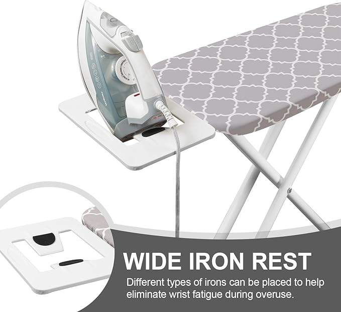 Ironing Board, Foldable Ironing Board Adjustable Height Compact Iron Board - Image 2