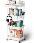 4 Tier Rolling Cart Organizer, Art Craft Diaper Bedside Snack Laundry Room by Sorgion