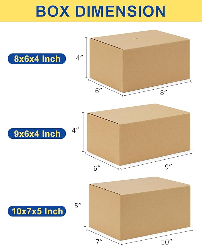 Assorted-Sizes-Shipping-Boxes-45-Pack: 8x6x4 & 9x6x4 & 10x7x5 - Image 2