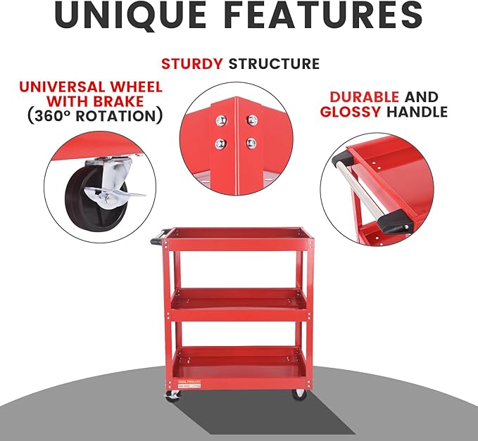 3-Tier Commercial Utility Cart - Image 3