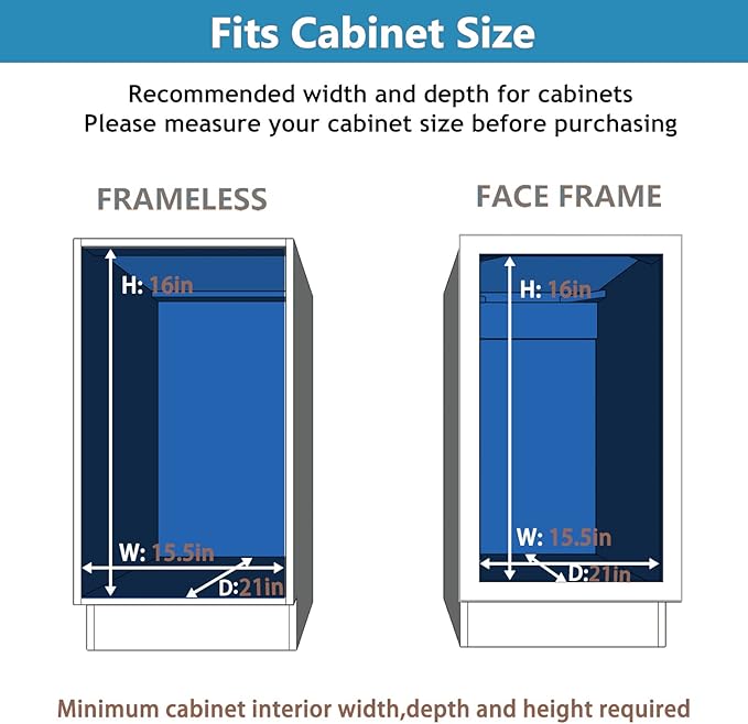 LOVMOR 2 Tier Individual Pull Out Cabinet Organizer 14" W x 18" D, Slide Out - Image 4
