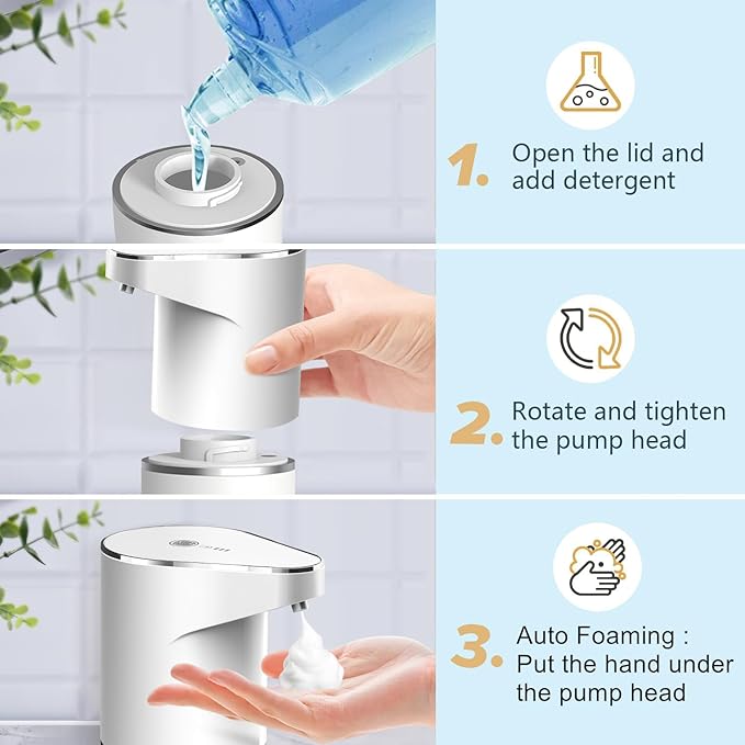 Automatic Foaming Soap Dispenser, Type C Rechargeable Hand Free Pump Soap - Image 4