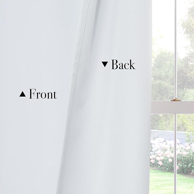 PONY DANCE White 100% Black Out Curtains 72 inch Length, Thermal Insulated - Image 3