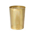 Small Gold Metal Trash Can Wastebasket, Decorative Hollow-Out Garbage Can Waste by Venalys