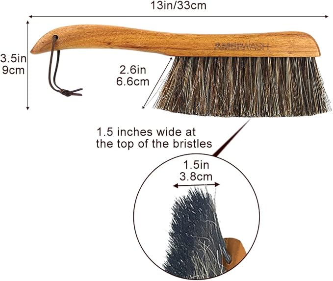 Counter Brush for Furniture, Woodworking Cleaning, Horsehair Bristles Duster - Image 7