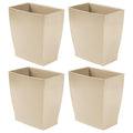 iDesign Small Rectangular Bathroom Trash Set of 4-Taupe Brown Waste Can by iDesign