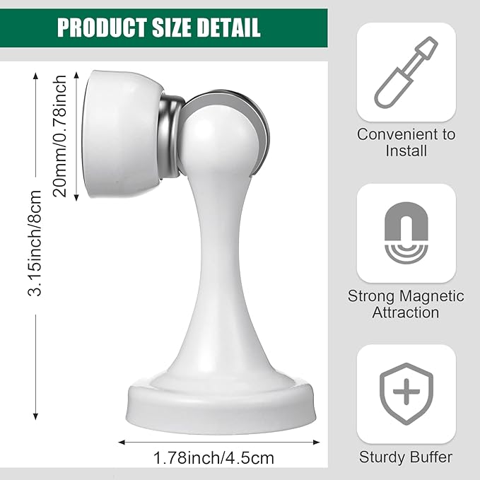 8 Pcs Magnetic Door Stoppers Stainless Steel Door Stops Magnetic Catch Holder - Image 2
