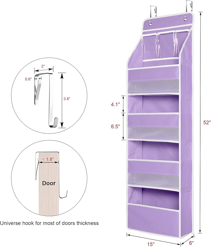 Univivi 5-Shelf Fabric Door Storage Over Door Hanging Organizer - Image 3