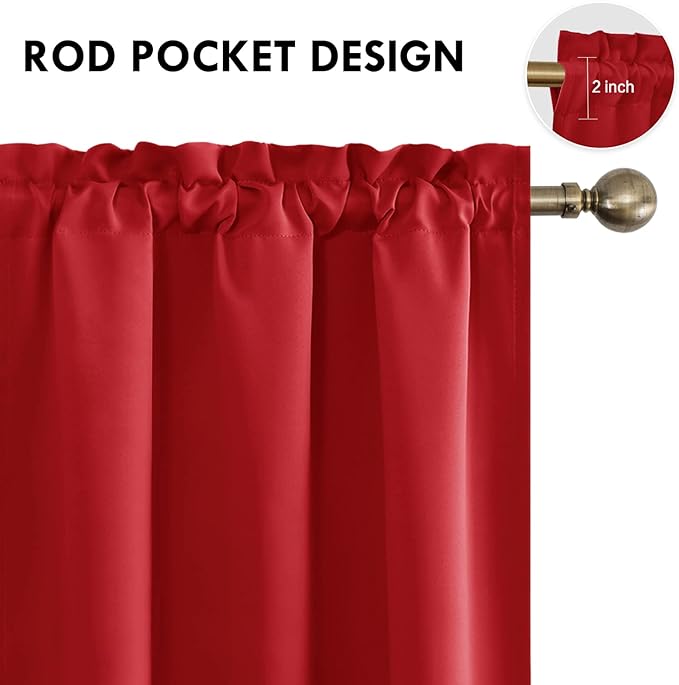 DWCN Christmas Red Blackout Curtains - Image 4