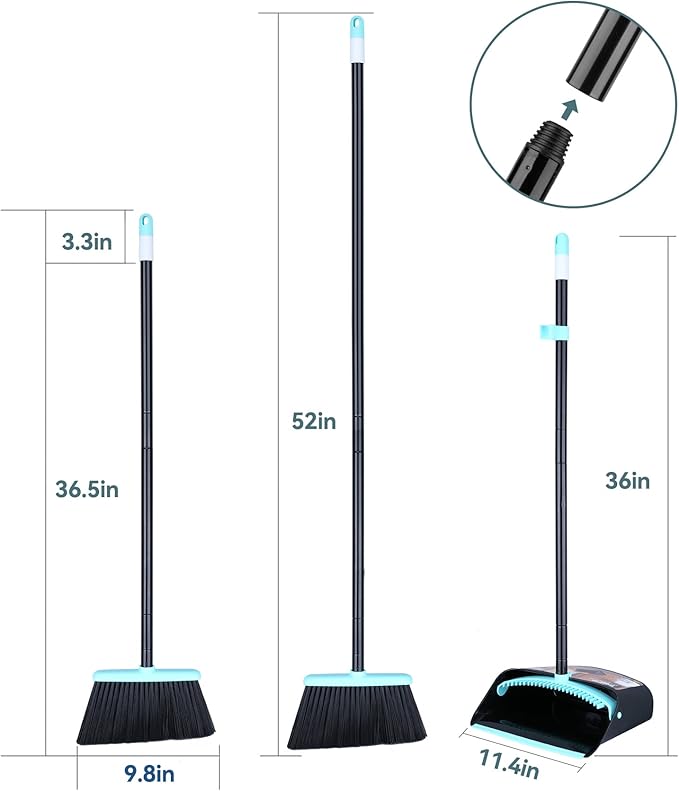 Broom with Dustpan Combo Set, Dust pan with Broom Combo Set, Standing Dustpan - Image 8