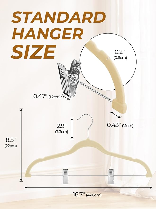 HOUSE DAY Velvet Skirt Hangers 36 Pack, Space Saving Slim Shorts Hanger - Image 8