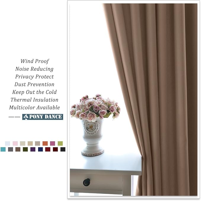 PONY DANCE Blackout Curtains Mocha - Image 7