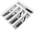 LeMuna Silverware Tray for Drawer, Plastic Cutlery Tray Kitchen Drawer Organizer by LeMuna