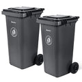 32 Gallon Trash Can with Wheels Outdoor Garbage Can with Lid and Wheels Locking by PlasticPrince