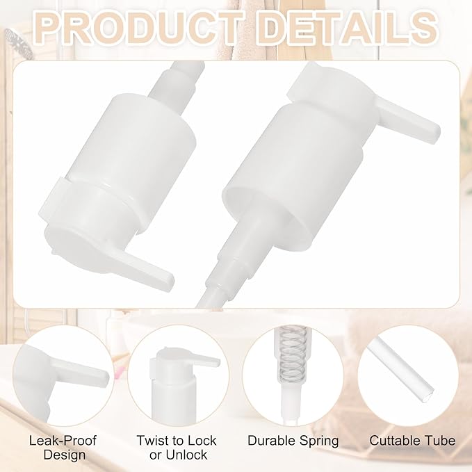 uxcell 2 Pcs Soap Dispenser Pump Heads, Hand Soap Dispensers Top Pumps - Image 3