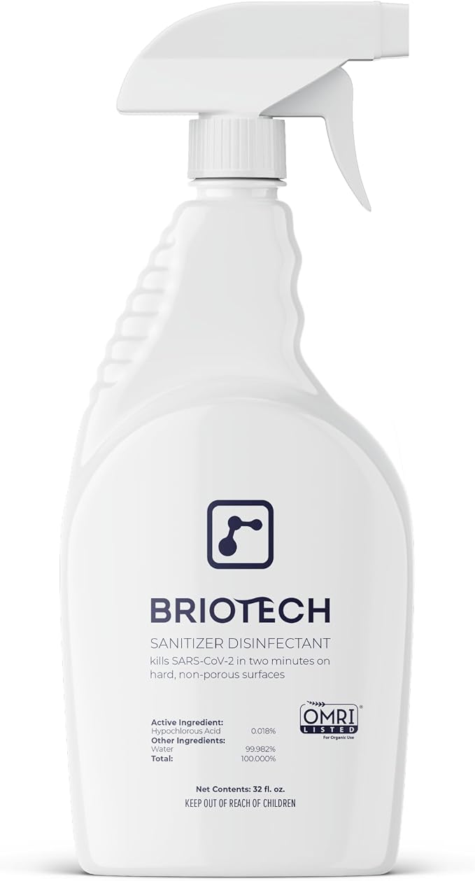 BRIOTECH Sanitizer Disinfectant Hypochlorous Spray, Kill 99.99% of Viruses & by BRIOTECHUSA