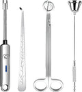 Lsnisni 4 in 1 Candle Accessory Set, Electric Lighter, Wick Cutter, Snuffer and by Lsnisni
