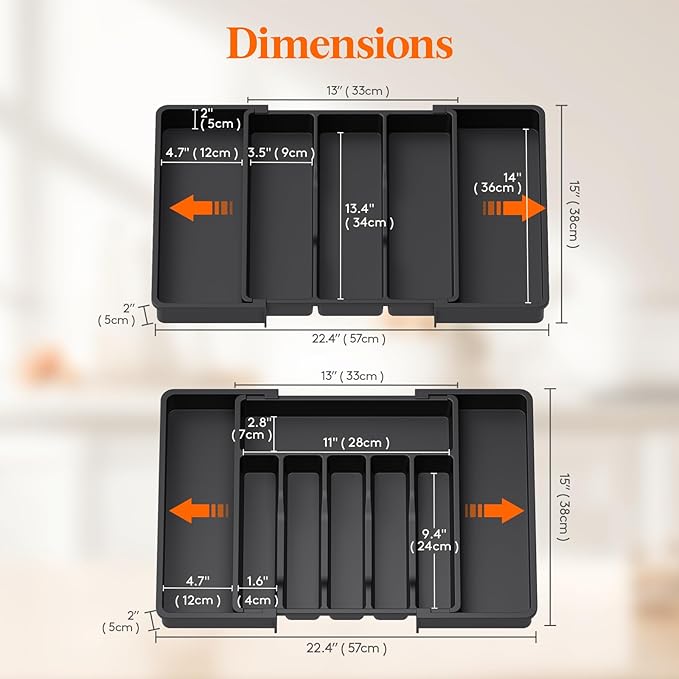 Lifewit Silverware Drawer Organizer and Utensil Organizer Set, Expandable - Image 3
