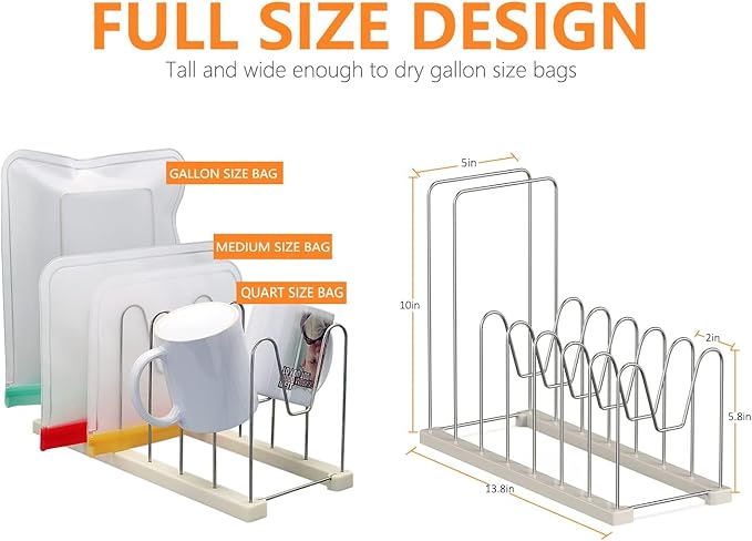 Reusable Bag Drying Rack, Silicone Bag Drying Rack, Plastic Bags Dryer Rack - Image 2