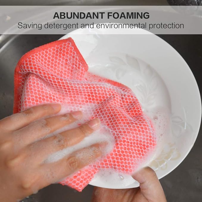 SINLAND 5 Color Assorted Microfiber Dish Cloth Best Kitchen Cloths Cleaning - Image 6