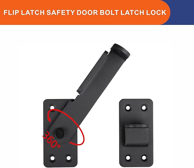 2PCS Flip Latch Lock, 90 Degre Heavy Duty Gate Latch - Image 5