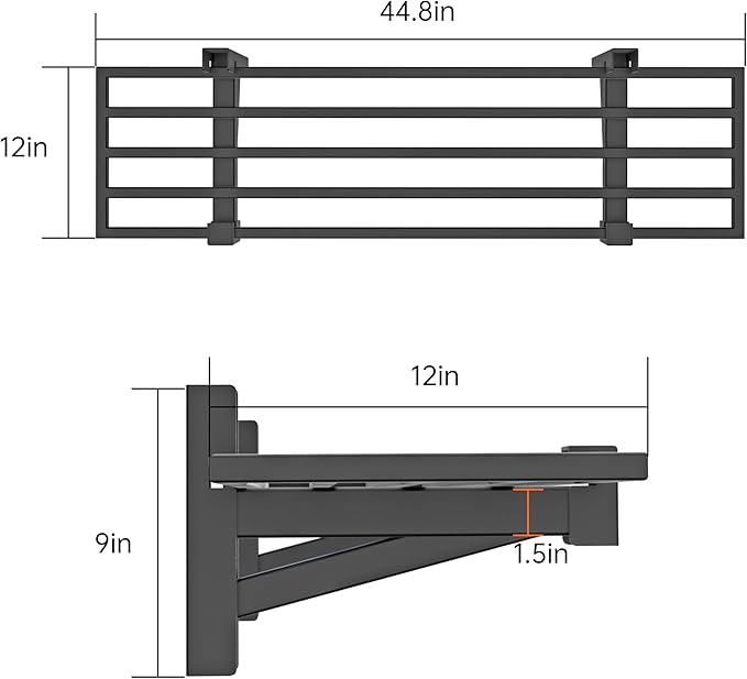 1-Pack Garage Wall Shelving, Heavy Duty Garage Storage Shelves, Wall Mounted - Image 3