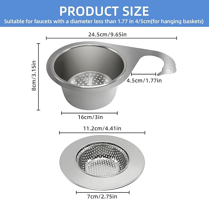 Stainless Steel Drainage Basket, Corner Sink Filter Basket, 4.5-inch Sink - Image 3