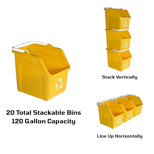 6 Gallon Stackable Recycling Bins - Image 2