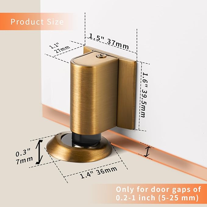 Bak Bo Magnetic Door Stoppers 1 Pack Bottom of Door Holder Keep Door Open No - Image 2