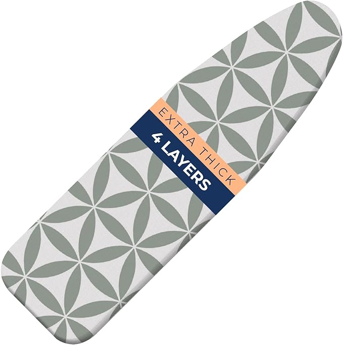Ironing Board Cover and Pad Extra Thick Heavy Duty Padded 4 Layers Non Stick by happhom
