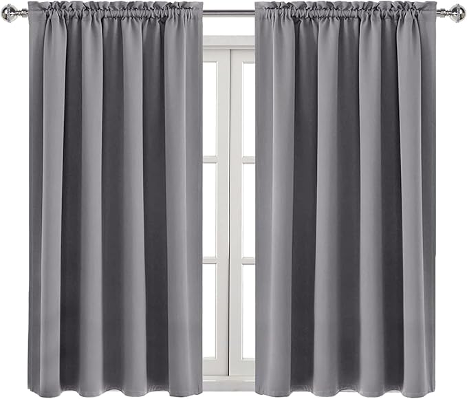 DWCN Grey Room Darkening Blackout Curtains - Image 9