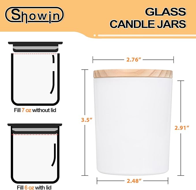 Thick Candle Jars for Making Candles 12 Pcs, 7 OZ Empty Jars - Image 2