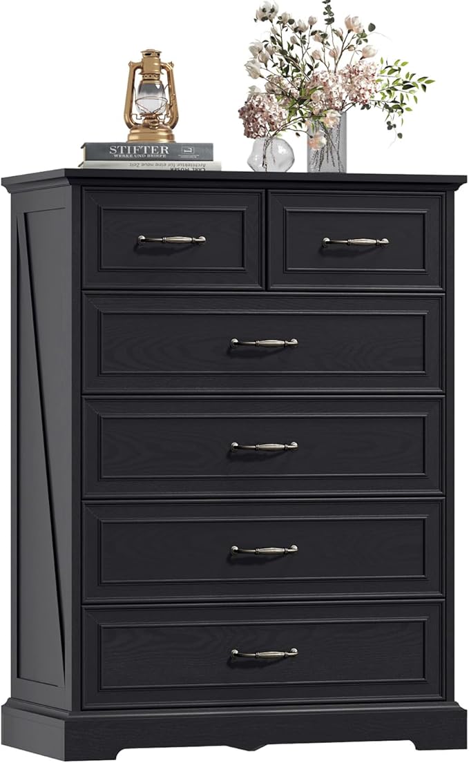 6 Drawer Dresser for Bedroom, Rustic Farmhouse Dresser - Image 8