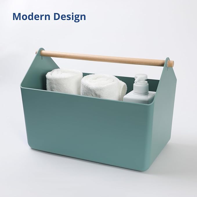 BLUE GINKGO Large Storage Basket – Plastic Caddy - Image 7