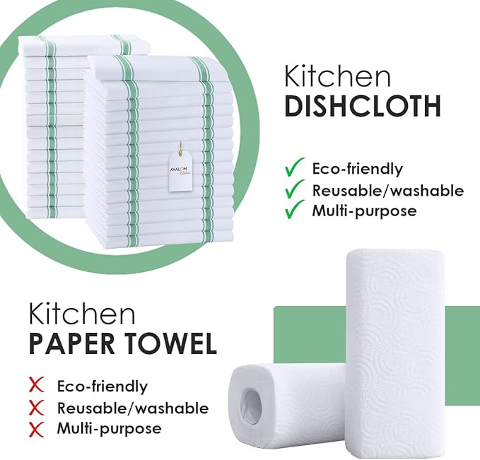 Dish Towels Set Size 15x25 Inch, 100% Cotton Soft & Absorbent Linen Kitchen - Image 2