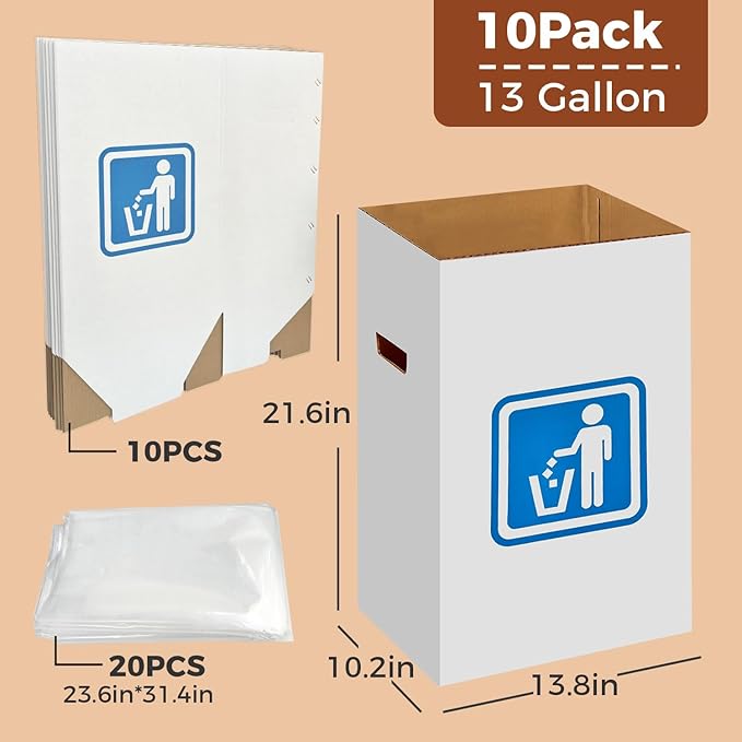 （10 Pack） 13 Gallon Disposable trash cans - Image 2