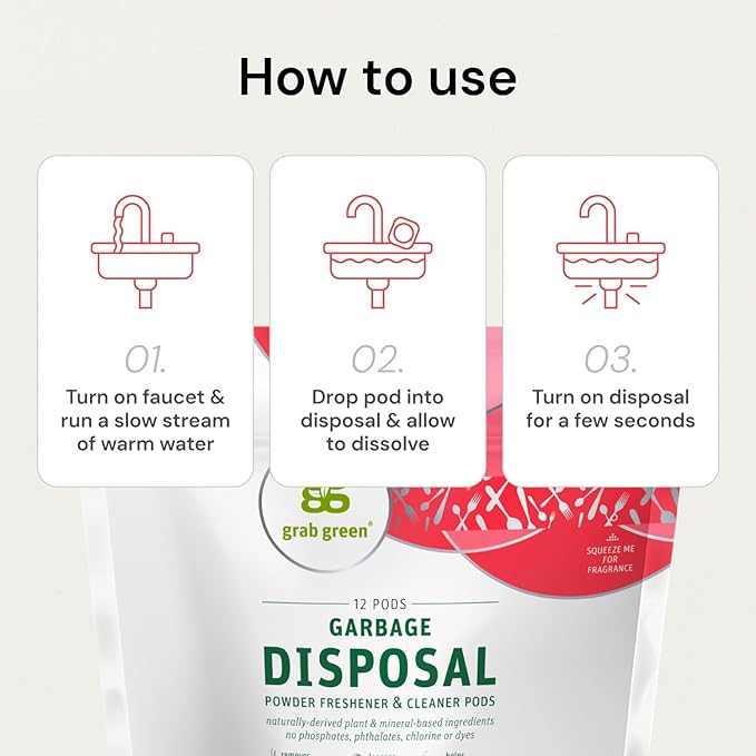 Grab Green Garbage Disposal Freshener and Cleaner Pods, Thyme - Image 5