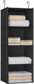 Hanging Closet Organizer, Easy Mount Foldable 4-Shelf Hanging Closet Wardrobe by DonYeco