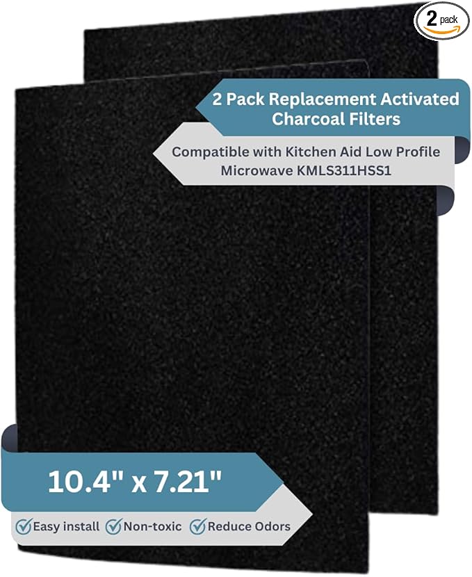 2-Pack Activated Carbon Charcoal Microwave Hood Filters by FreshHeadquarters