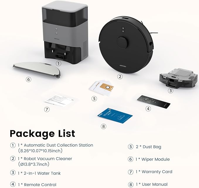 AIRROBO Robot Vacuum and Mop Combo, Self-Emptying, 60-Day Capacity, Home Mapping - Image 9