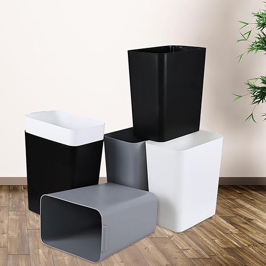 Zopnny 3-Pack 4.5 Gallon Plastic Small Trash Can Wastebasket, Slim Waste Basket - Image 7
