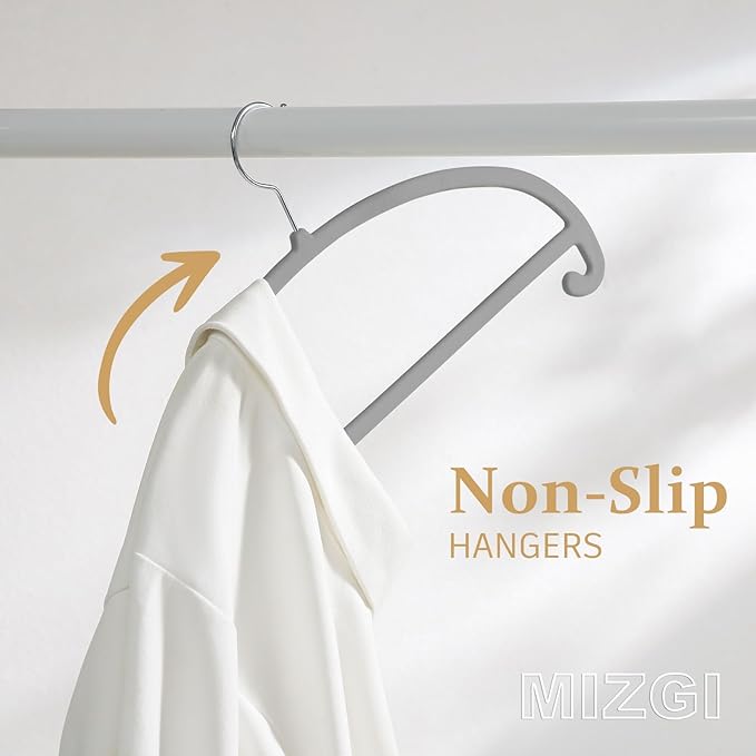 MIZGI 50 Pack Gray Velvet Hangers - Image 4