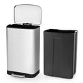 S AFSTAR 13.2 Gal Step Trash Can, 50 Liter Stainless Steel Pedal Trash Bin by Safstar