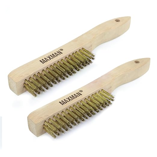 MAXMAN Brass Brush, Heavy Duty Brass Wire Brush Set 2Pcs, Metal Brush, Wire - Image 2