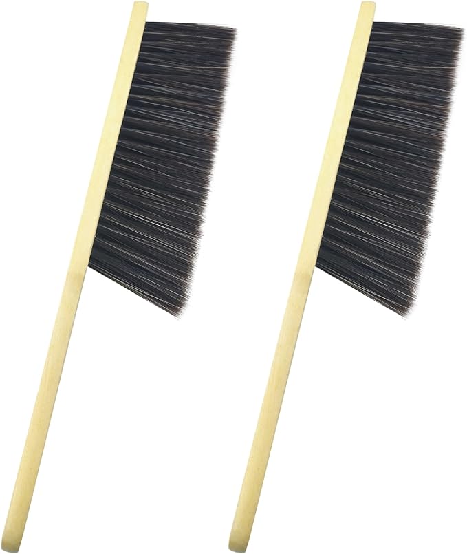 2 Pcs Hand Broom Brush, Wooden Handle Soft Bristle Cleaning Dust Brush，for by Unknown