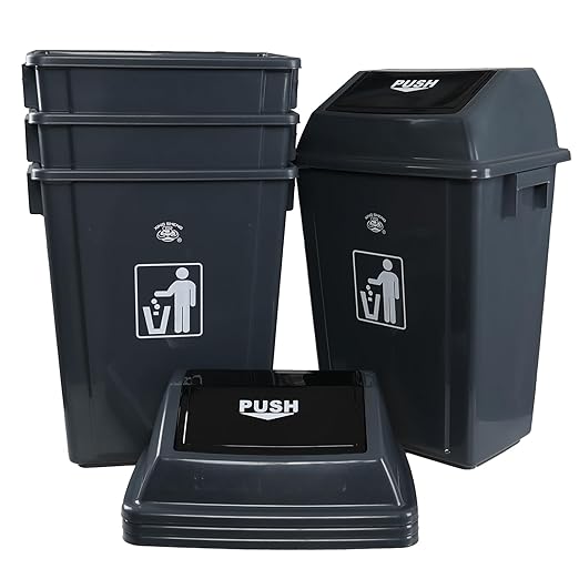 4-Pack 13 Gallon Plastic Trash Cans by Yarebest