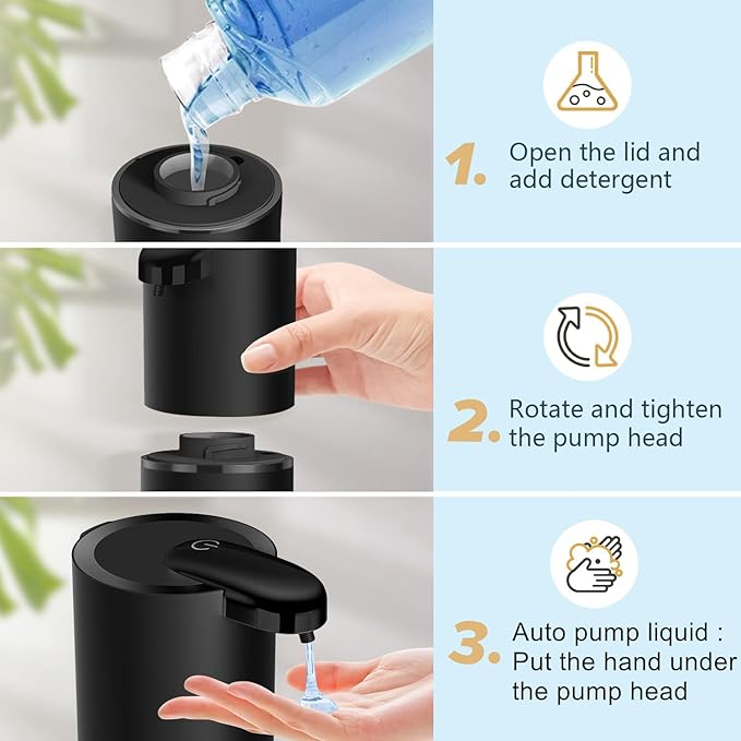 Automatic Liquid Soap Dispenser Bathroom Kitchen Dish Liquid Body Shampoo - Image 8