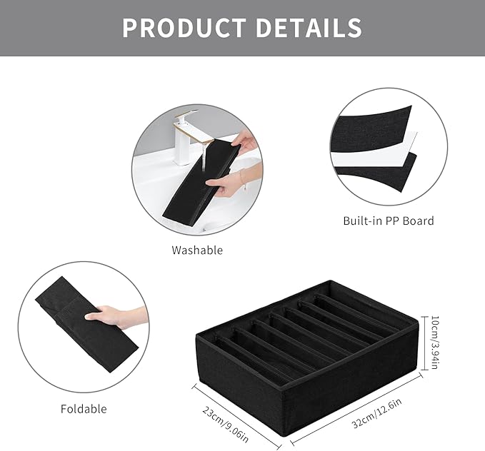 Qozary 4 Pack Drawer Organizers - Image 4