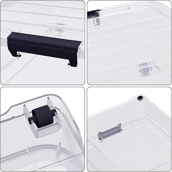 4-Pack 25L Plastic Under Bed Storage Organizer Bin Container - Image 3